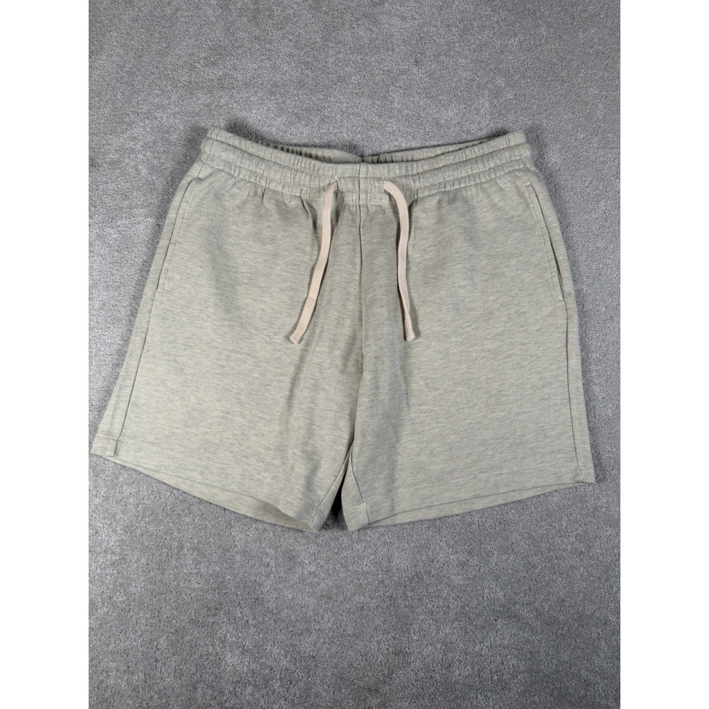 Bear Bottom Shorts Mens Large Cream 7" R&R Sweat Drawstring Organic Cotton NWT